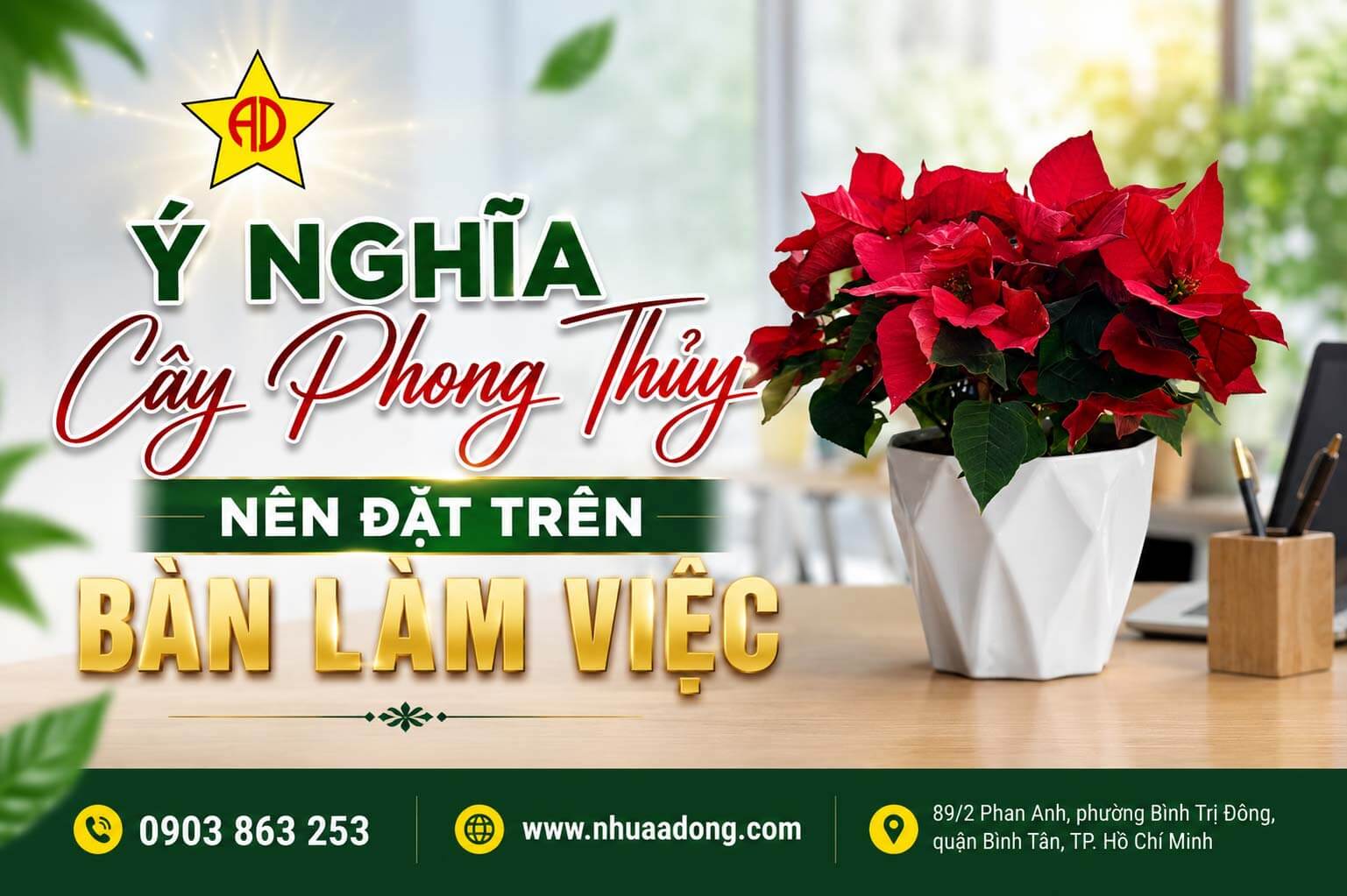 Ý Nghĩa Cây Phong Thủy Nên Đặt Trên Bàn Làm Việc: Chọn Cây Đúng Để Không Gian Thêm Sinh Khí, Tài Lộc