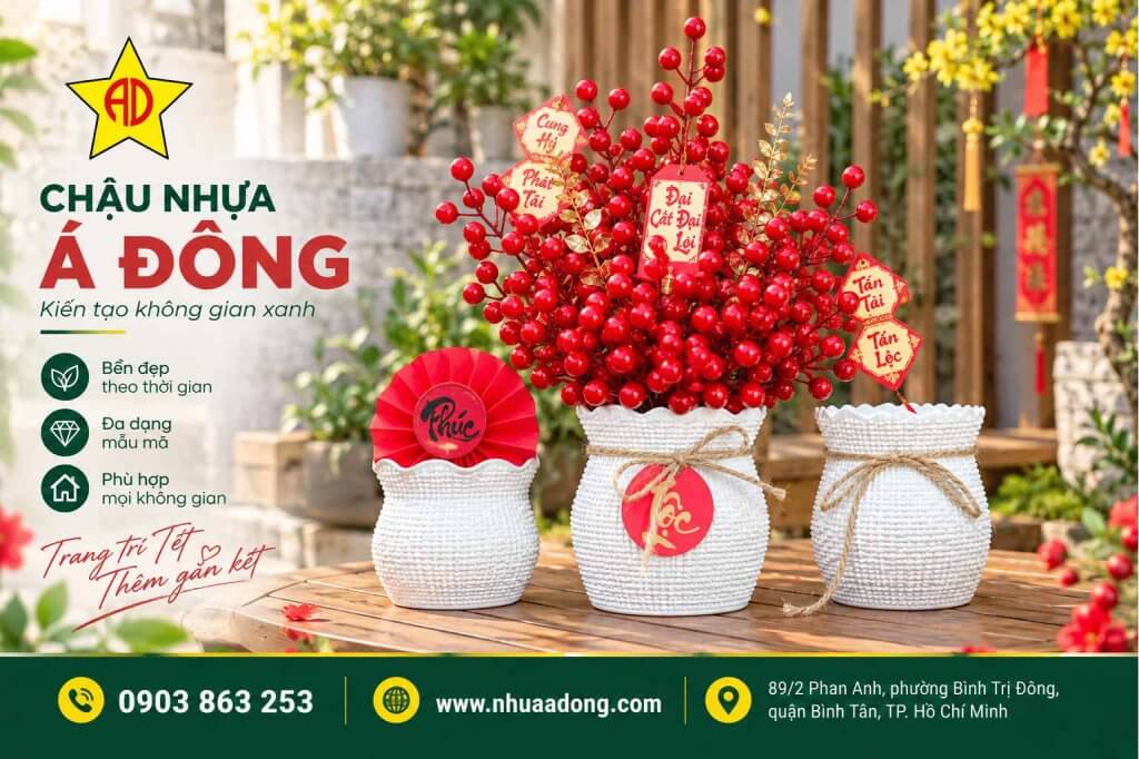 Mẫu chậu nhựa Hot trong năm 2026 – Xu hướng chậu cây đẹp được ưa chuộng 5 Chậu nhựa mây đan trang trí cây cảnh
