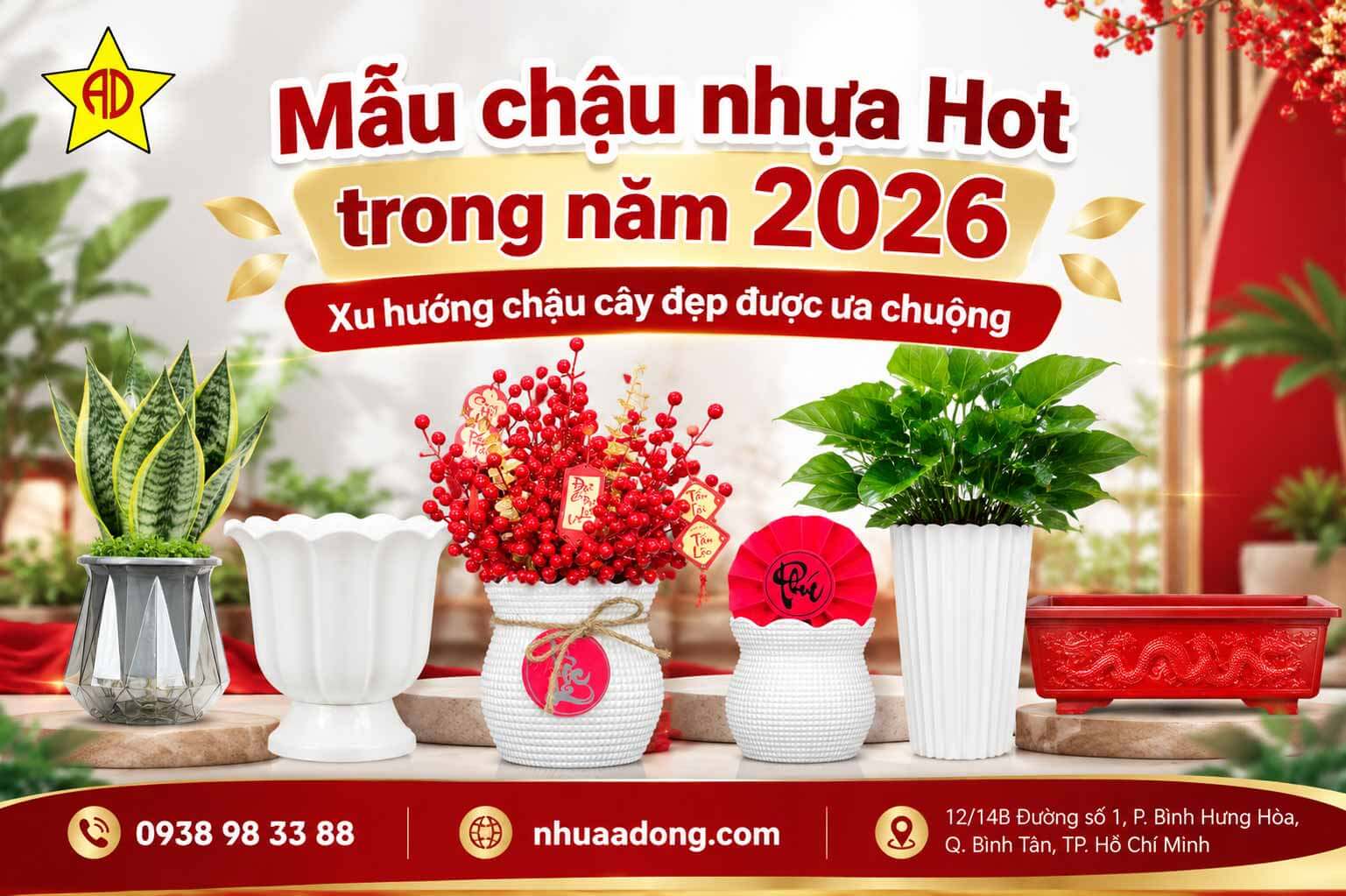 Mẫu chậu nhựa Hot trong năm 2026 – Xu hướng chậu cây đẹp được ưa chuộng