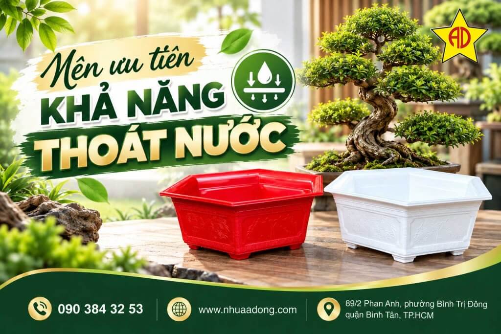Nên và không nên khi chọn chậu cho cây Bonsai 3 Nên ưu tiên khả năng thoát nước