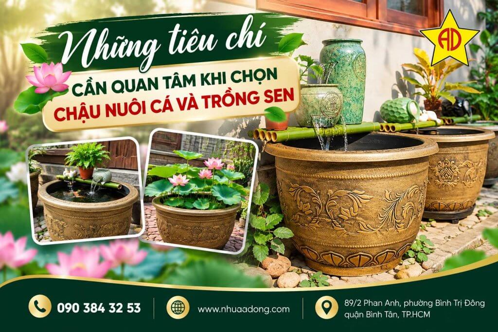 Có nhiều mẫu chậu nhựa để nuôi cá cảnh và trồng sen 4 Những tiêu chí cần quan tâm khi chọn chậu nuôi cá và trồng sen