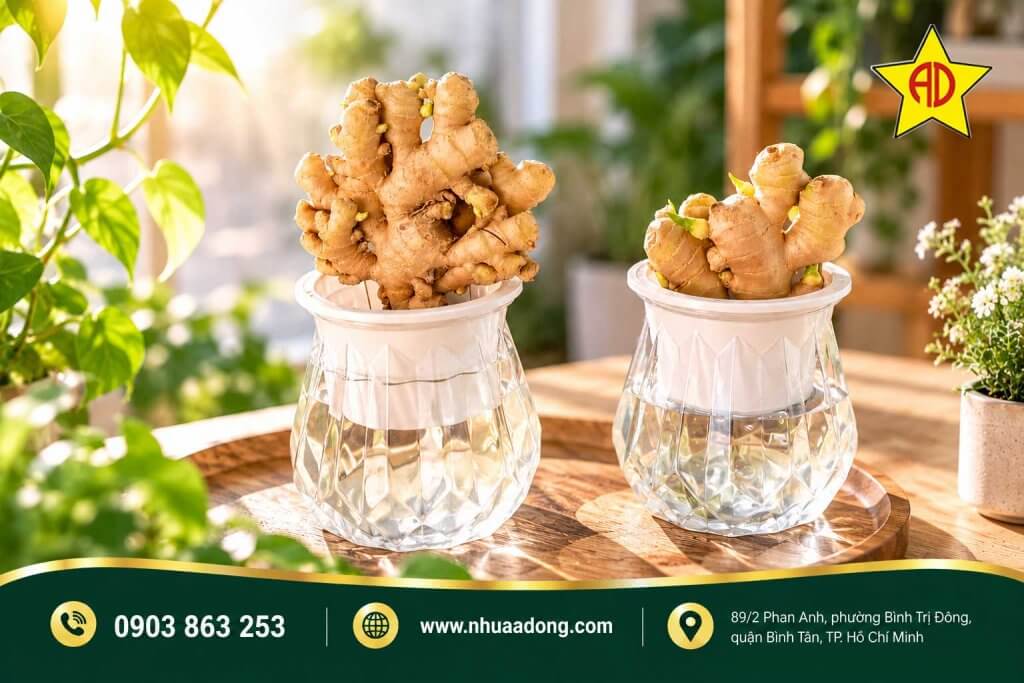 Trồng thủy sinh gừng có ý nghĩa như thế nào? 2 gung thuy sinh